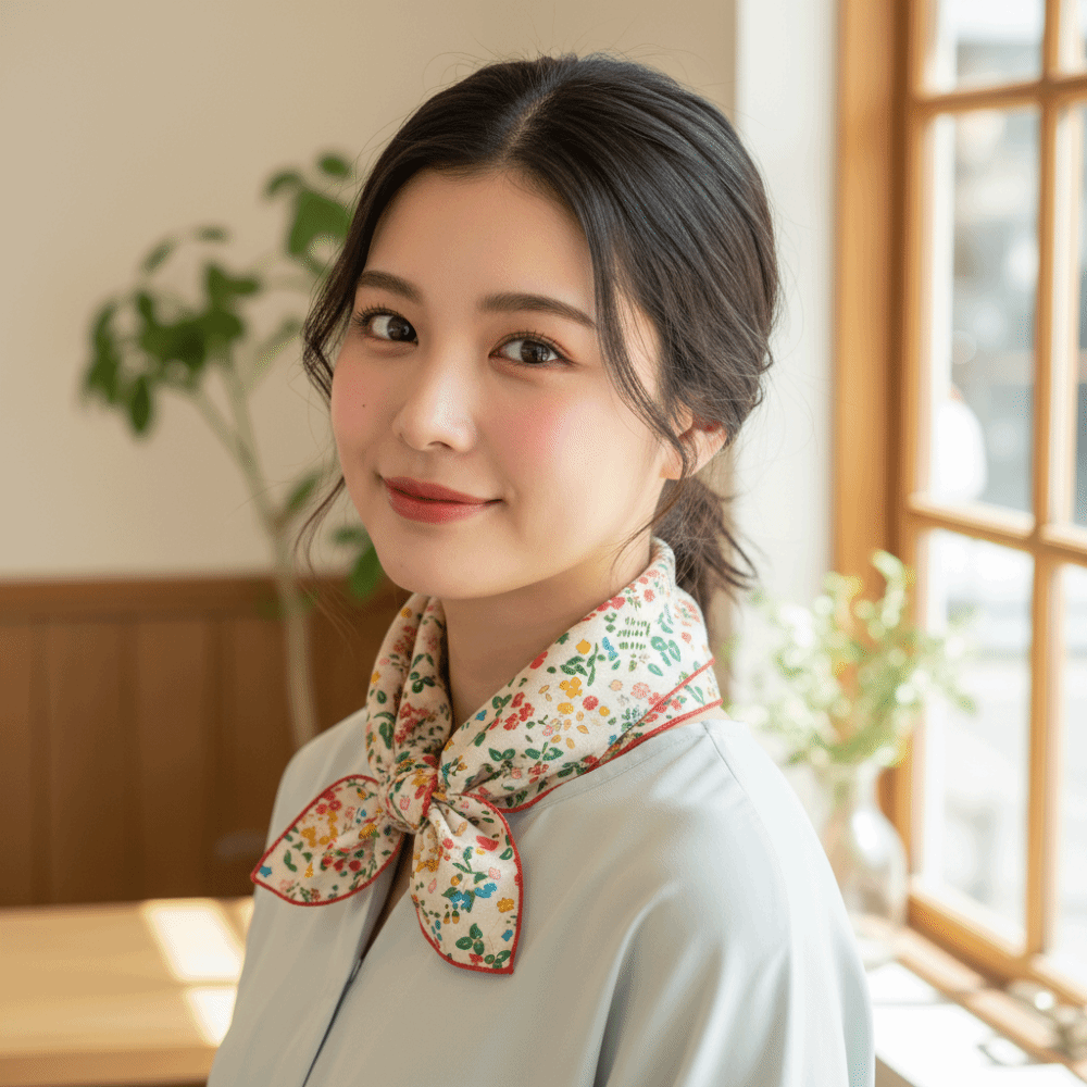 Élégant foulard carré petit format motif cachemire, foulards imprimés fleurs de cerisier en coton et lin, bandeau coréen, foulard en soie imprimé, pour l'extérieur