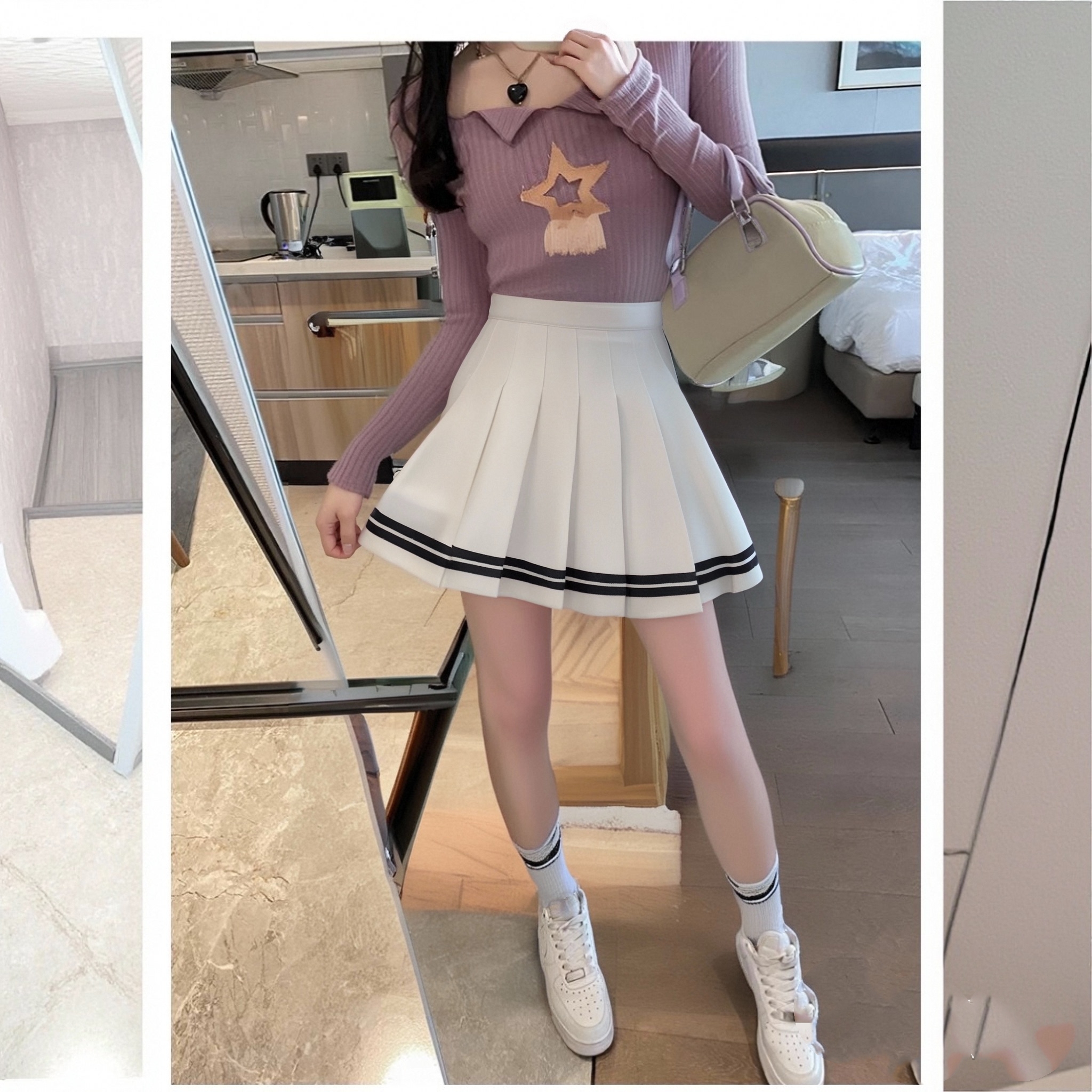 Jupes plissées trapèze pour femmes, mode estivale, taille haute, style chic coréen, style preppy, vêtements JK, streetwear décontracté Y2K