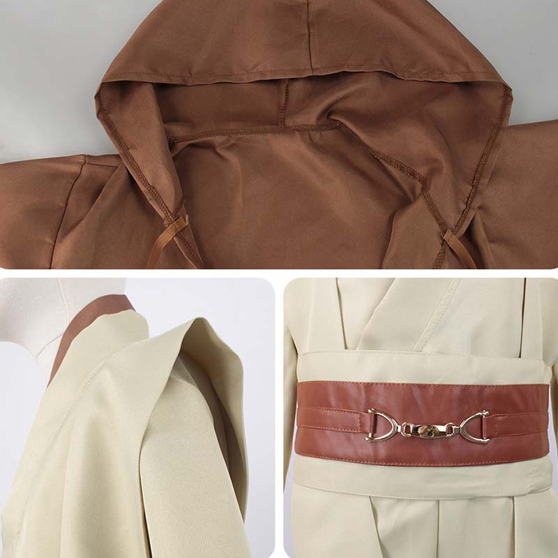 Obi Wan Kenobi Cosplay adulte hommes Robe à capuche Jedi chevalier tenues Laku tunique Costume Halloween Robe à capuche uniforme ensemble complet