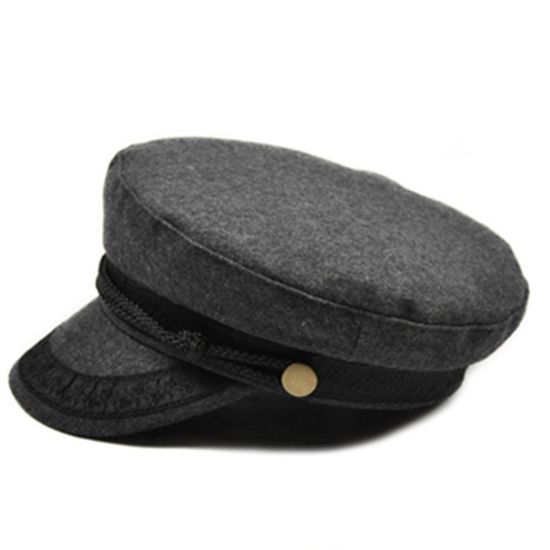 COKK – casquette militaire noire pour femmes, Style britannique, gris marine, chapeau haut de forme