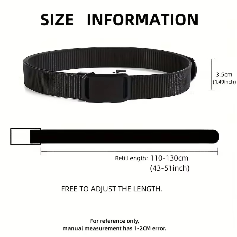 Nouvelle ceinture à boucle automatique en toile, tactique, pour vêtements de travail, décontractée, pour l'extérieur, pour l'entraînement militaire, pour hommes