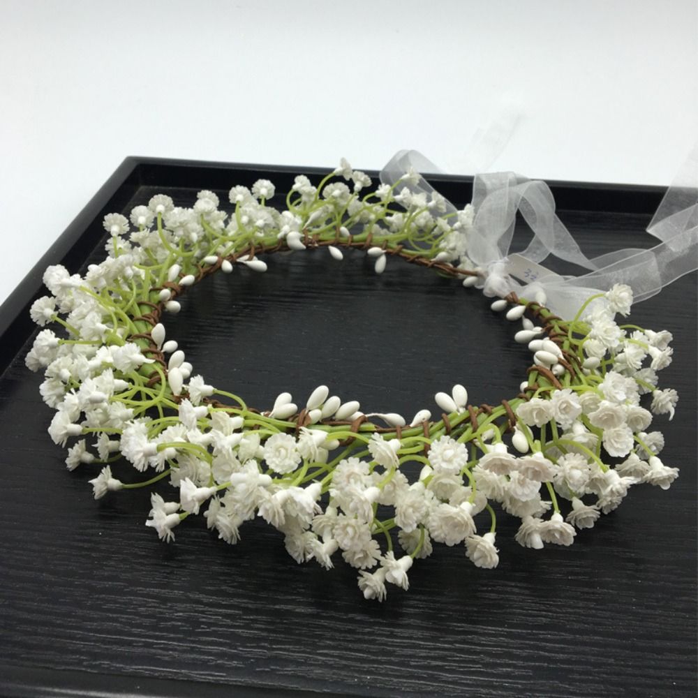 Fournitures de mariage accessoires de cheveux fleur bandeau mariée Corolla chapeaux tissu fleur couronne tête couronne Babysbreath