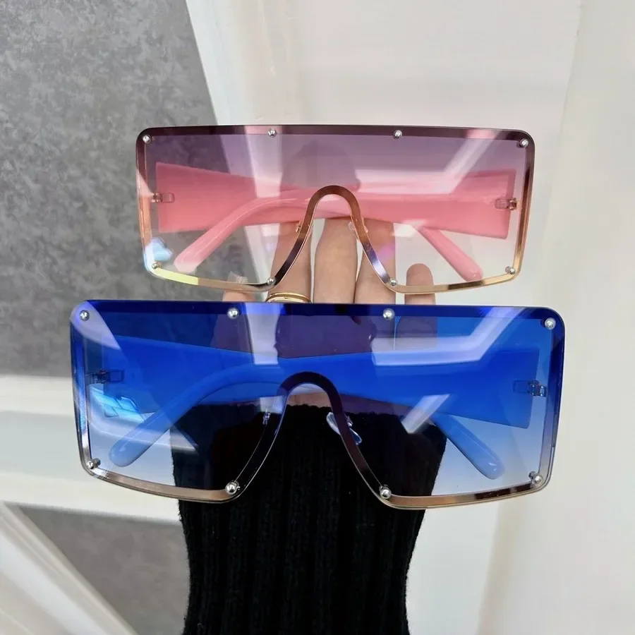 Lunettes de soleil carrées tendance pour femmes et hommes, monture large, style classique, marque de mode, Oculos De Sol