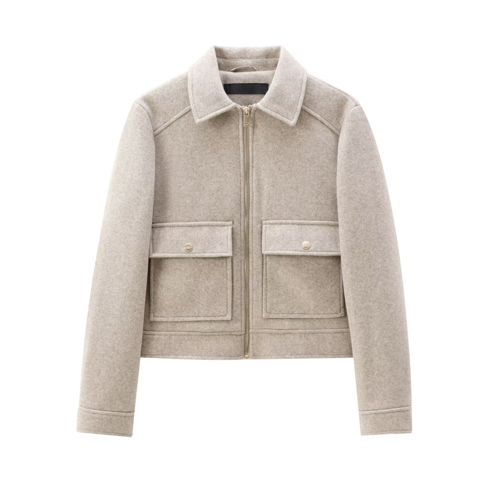 Veste à fermeture éclair pour femme, manteau d'hiver à manches longues avec poches, manteau court de rue élégant pour femme, nouvelle collection