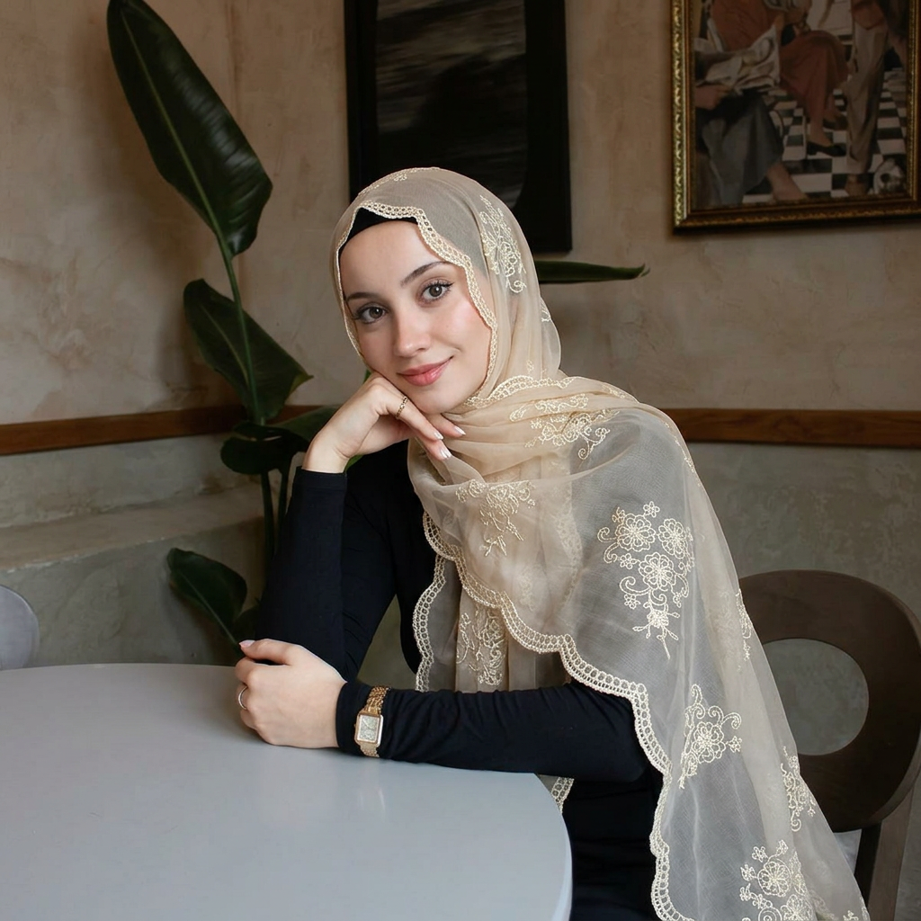 Foulard Élégant en Dentelle pour Femme, Broderie Creuse, Bandana Rétro Polyvalent, Châle Décoratif d'Été, Écharpe à Main pour Cheveux