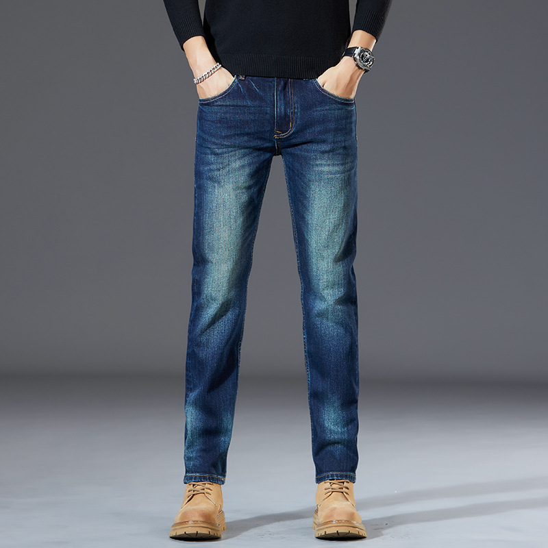 Jean droit extensible rétro pour hommes, pantalon en Denim Baggy délavé, pleine longueur, pantalon de marque classique