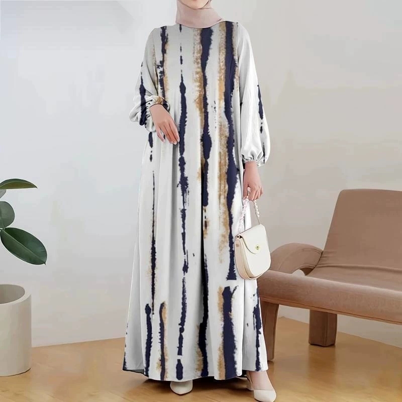 Abayas en coton pour femmes musulmanes, robe ample Dashiki à manches chauve-souris, robe femme