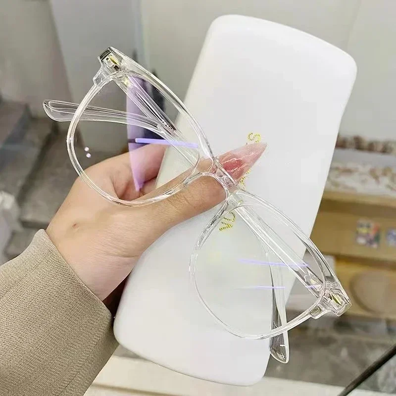 Lunettes de myopie rétro pour femmes et hommes, carrées transparentes, rétro, moins dioptrie, Prescription optique