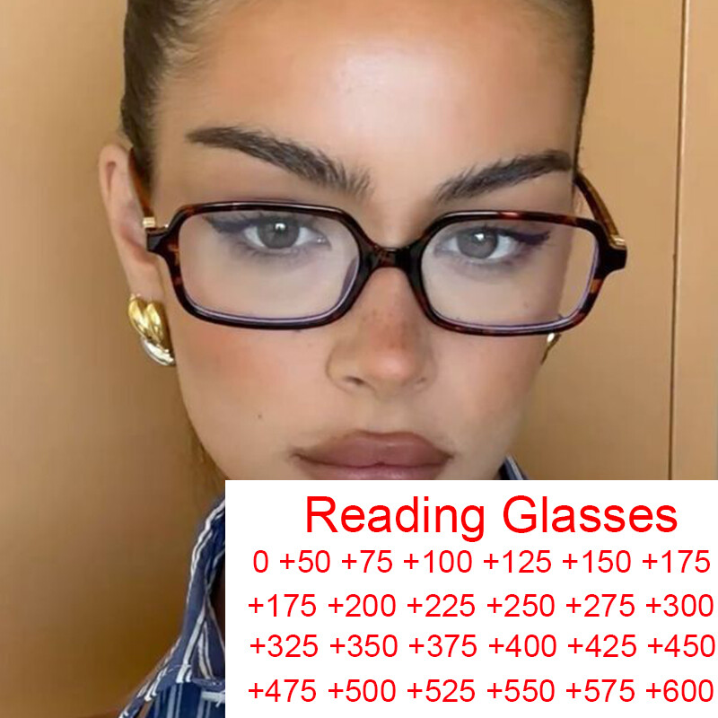 Petites lunettes de lecture rectangulaires Sexy pour femmes, marque de luxe de styliste, léopard, UV400, Anti lumière bleue, petites lunettes carrées
