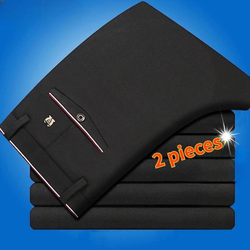 Pantalon habillé noir élégant pour hommes, pantalon décontracté confortable, pantalon de costume d'affaires coréen quatre saisons, pantalon Slim extensible pour hommes