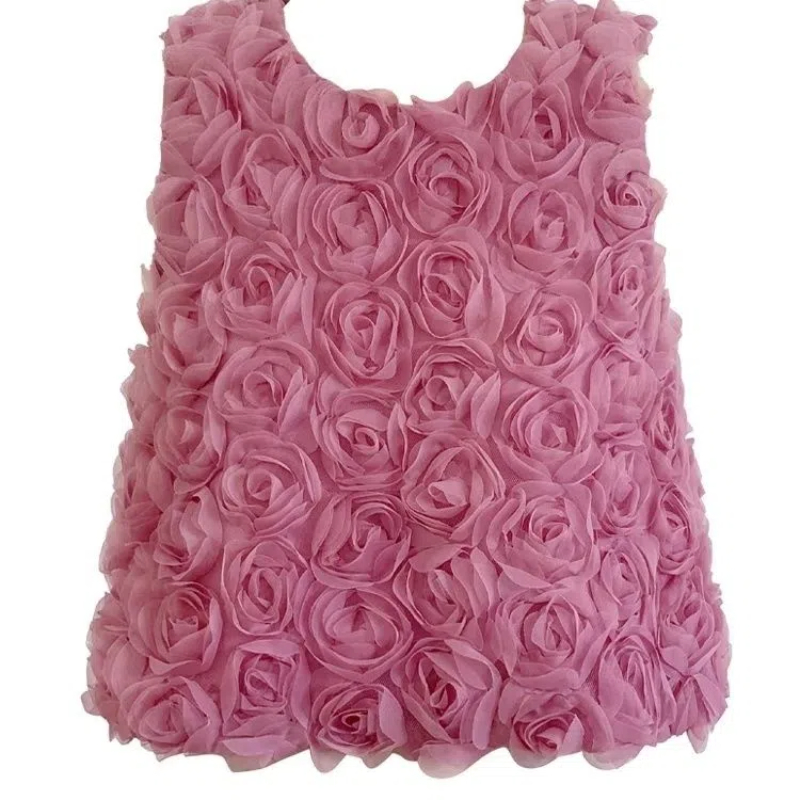 Tempérament sans manches tout-match gilet court été nouvelle couleur unie mignon col rond mode t-shirt hauts doux coréen femmes vêtements