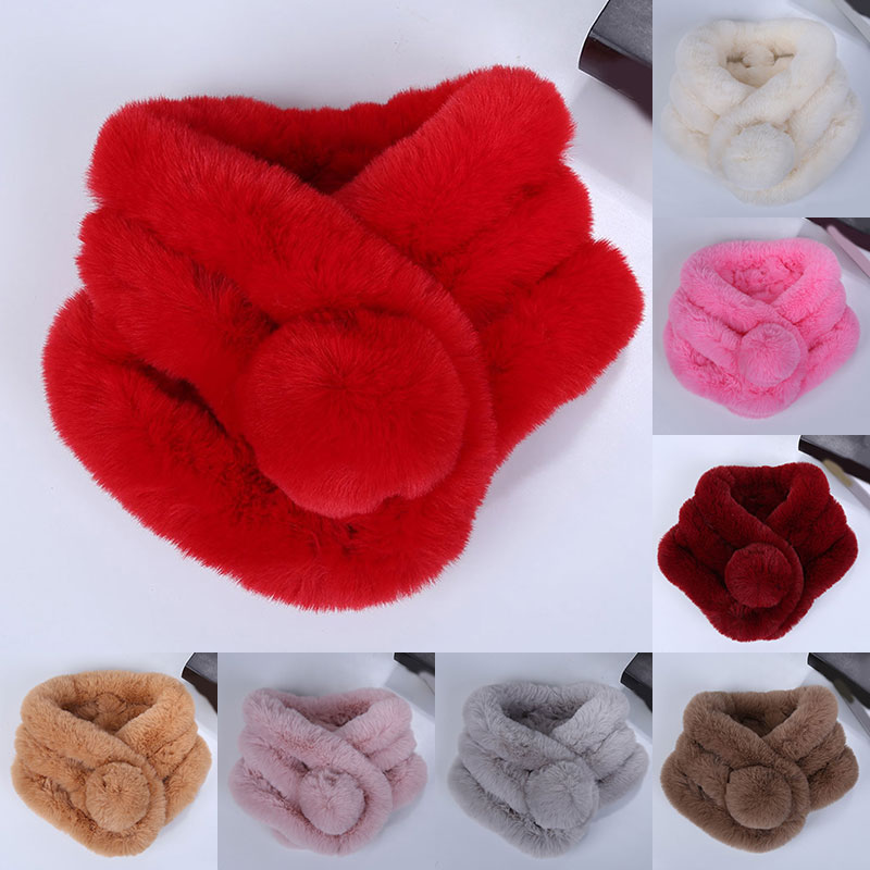 Écharpe épaisse en fausse fourrure pour femme, col croisé en peluche, châle chaud, écharpes Snood douces, vente en gros, hiver