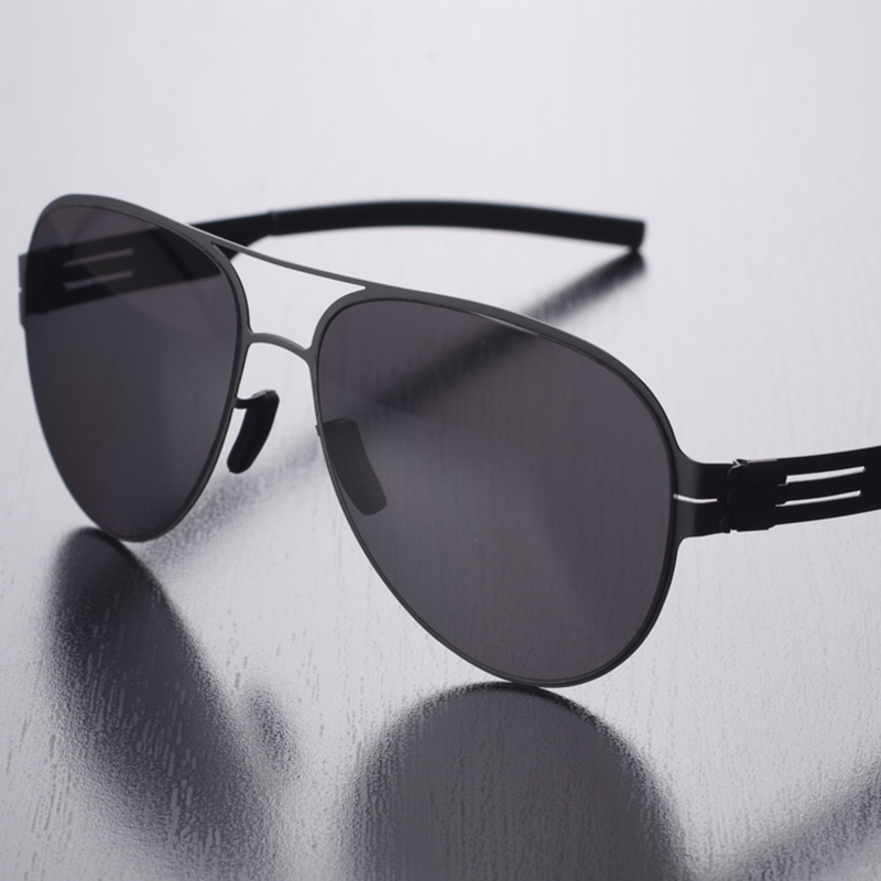 Lunettes de soleil aviateur de marque allemande de luxe pour hommes et femmes, ultralégères, sans vis, à la mode, en forme de grenouille