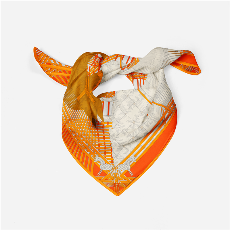 Foulard carré imprimé double cheval pour femme, foulards Twill Injplanchers f, enveloppes bandana, petit hijab, Lady aught sauna band, bandeau de la présidence, 53cm
