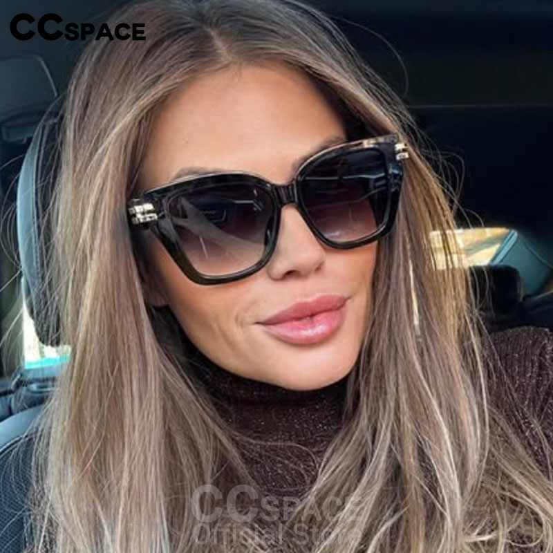 Lunettes de soleil carrées de luxe pour femmes, Design de marque, grande taille, rétro, pour l'extérieur, protection solaire décontractée, vacances, voyage, UV400 # 301633
