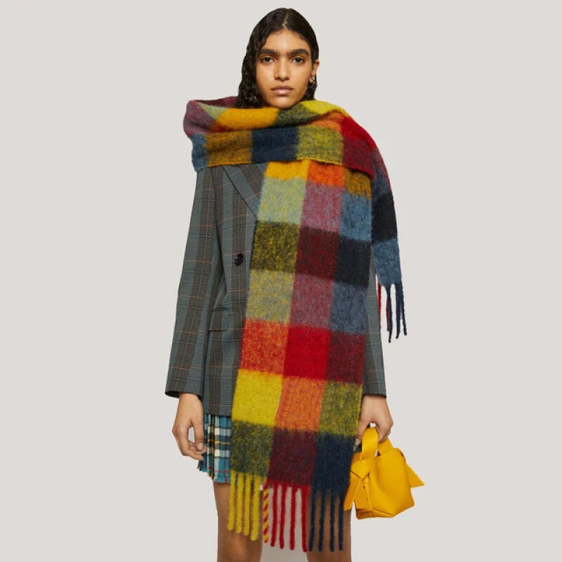 Écharpe en cachemire pour hommes et femmes, couverture épaisse et chaude, Plaid coloré, longs glands, châles doux, enveloppes de cou, nouvelle collection 2023