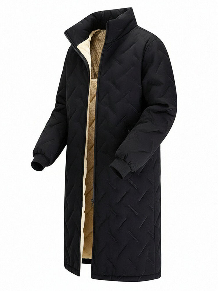 Veste d'hiver mi-longue pour homme, manteau Long chaud, décontracté, matelassé, rembourré, couleur unie, Parkas d'extérieur, doublure polaire, vêtements d'extérieur épais