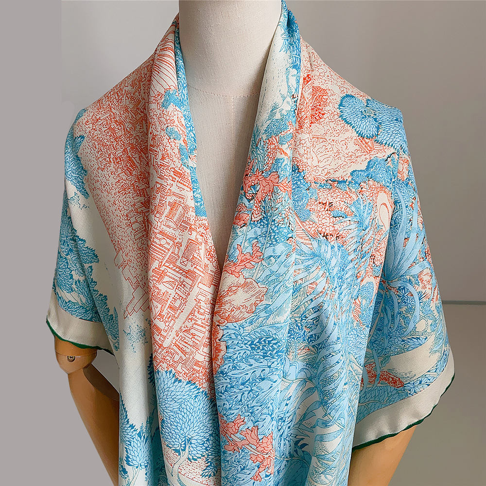 130cm garder au chaud hiver écharpe femmes marque soie cachemire carré écharpe châle luxe foulards enveloppes Pashmina mode Hijab Bandana
