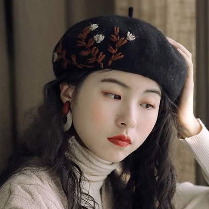 Chapeau d'hiver en laine pour femmes, béret chaud, chapeau de peintre français