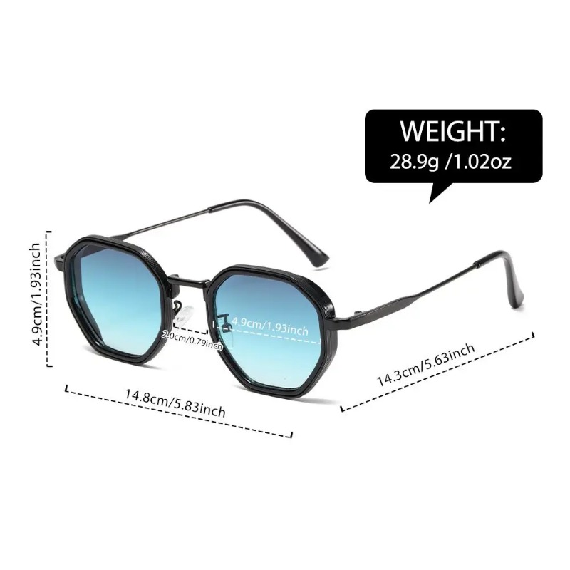 1 paire de lunettes de soleil unisexes rondes en métal, à la mode, vintage, irrégulières, style punk, pour homme et femme, classiques, UV400