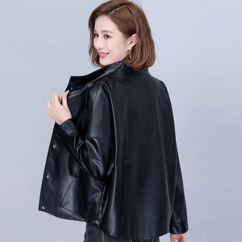 Veste courte en cuir PU pour femme, manteau en peau de mouton, vêtements d'extérieur coréens, haute qualité, printemps, automne, nouveau, 2024