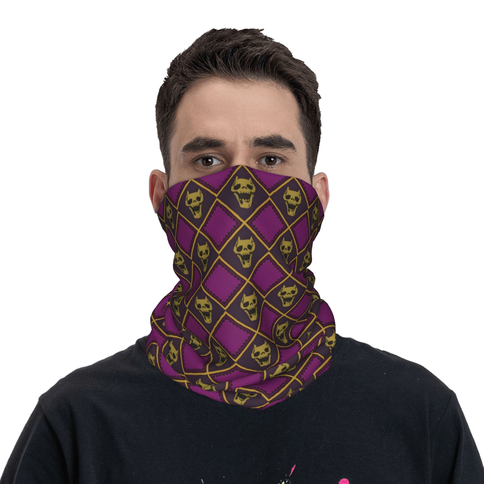 Cache-cou bandana personnalisé coupe-vent, écharpe de protection faciale, bandeau Calavera Yoshikage Kira, tube, cagoule