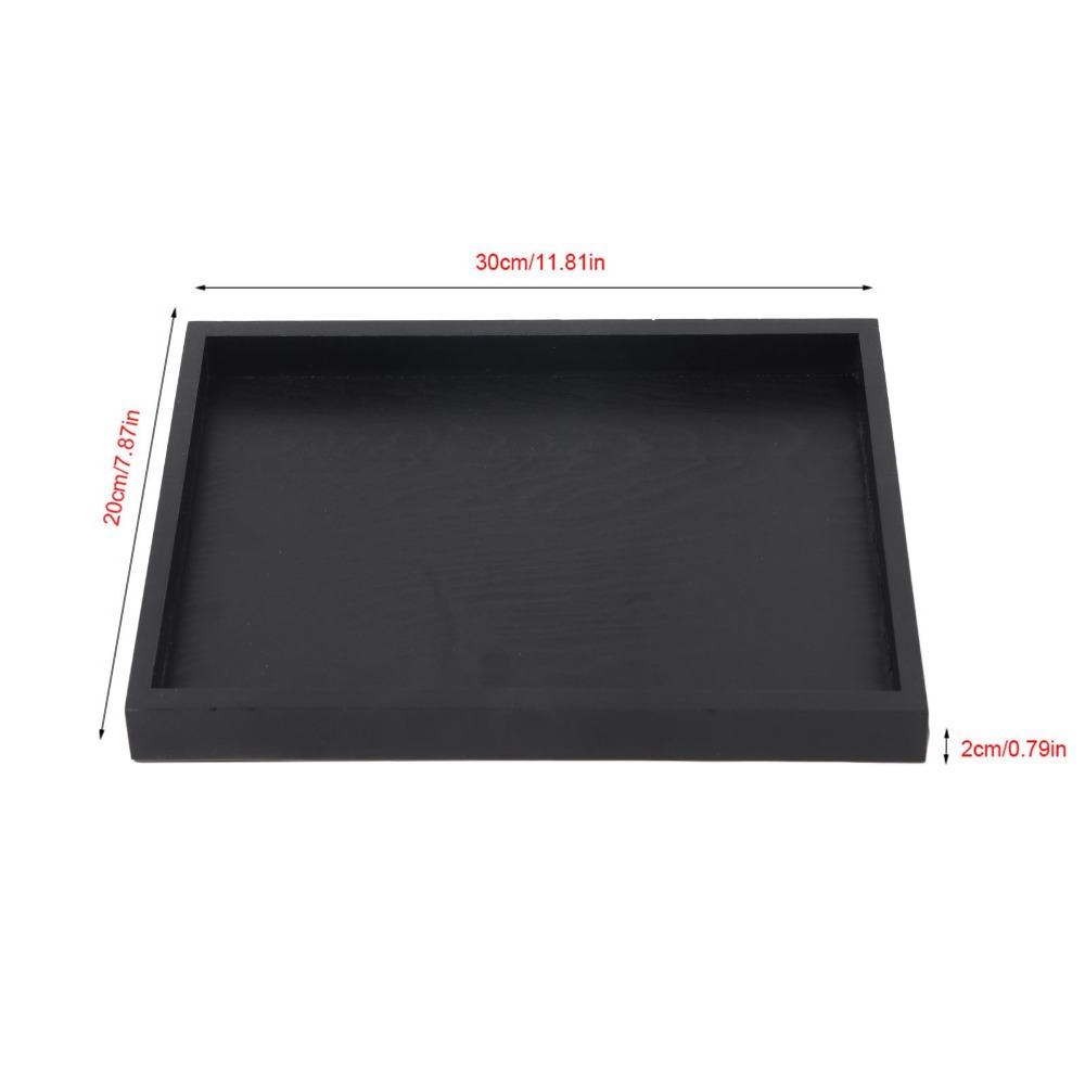 Plateau à collation en bois noir, plateau de service rectangulaire, plateau décoratif, plateau en bois massif, plateau rectangulaire en bois, cuisine et maison