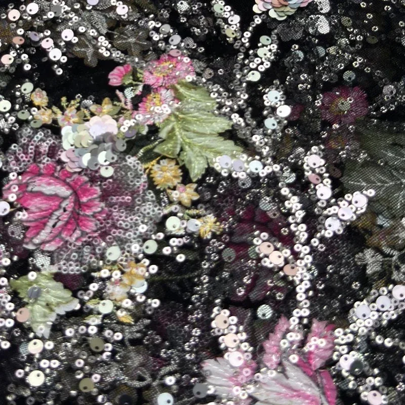 Tissu africain nigérian en dentelle et Tulle, avec paillettes brodées, tissu perlé pour robe de soirée de mariage, fabrication de vêtements traditionnels