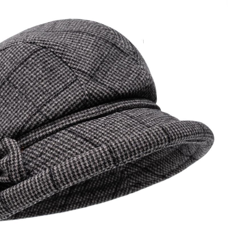 Béret élégant pour femmes avec nœud, bonnet à bord court, couvre-chef décontracté élégant et chaud pour femmes, cadeau pour mères, nouvelle collection automne hiver