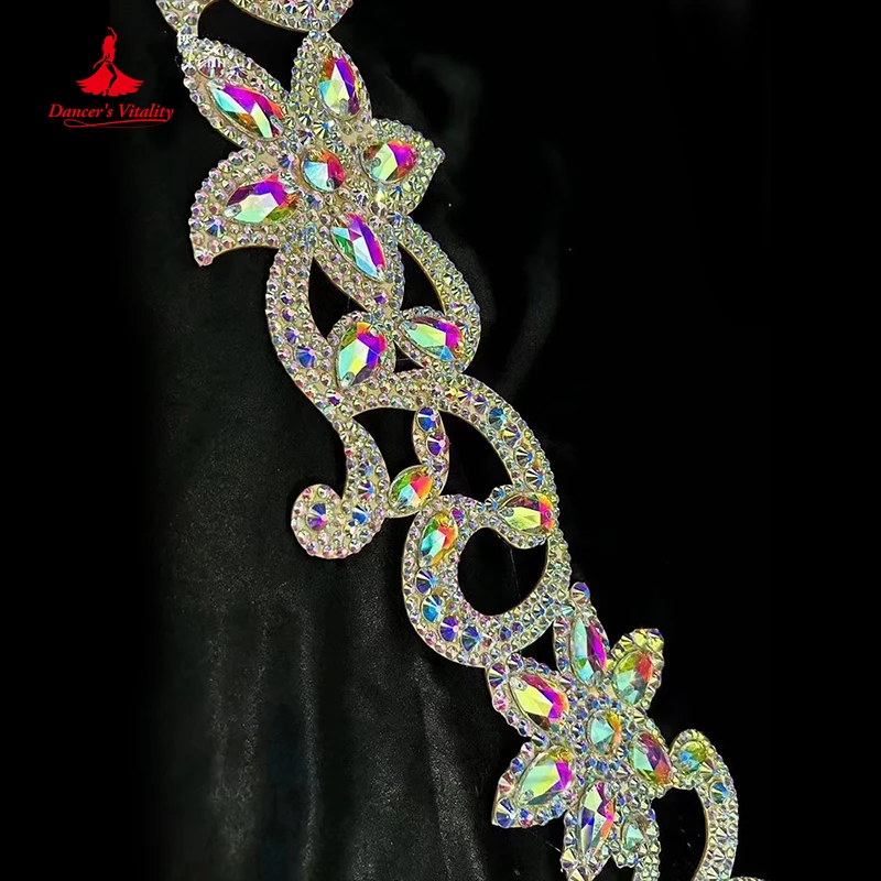 Ceinture de spectacle de danse du ventre pour femmes, ceintures avancées en pierres AB, accessoires de compétition de danse orientale