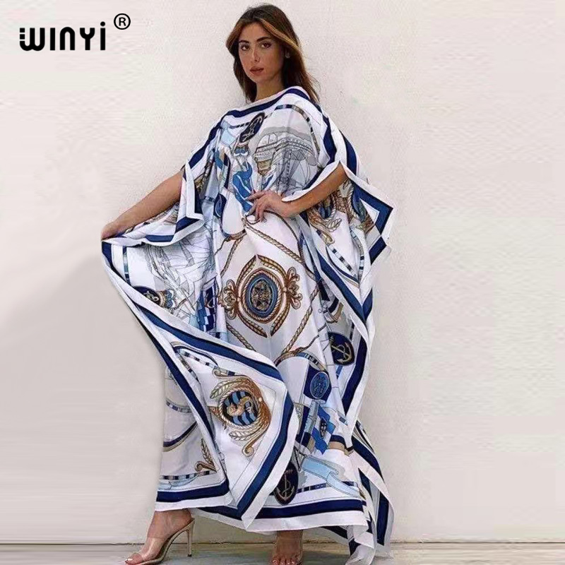Robe longue imprimée chauve-souris pour femmes, robe élégante, robe de soirée, robe éducative, design de mode, été, automne, 2021