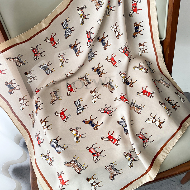 InjBag-Foulard Carré Imprimé pour Femme, Bandeau, Bandana, Grand Hijab, Nouvelle Collection d'Été