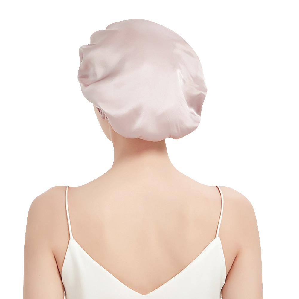 Bonnet de nuit en soie de mûrier Pure 100%, réglable, Double couche, bandeau élastique pour femmes, 19 Monne