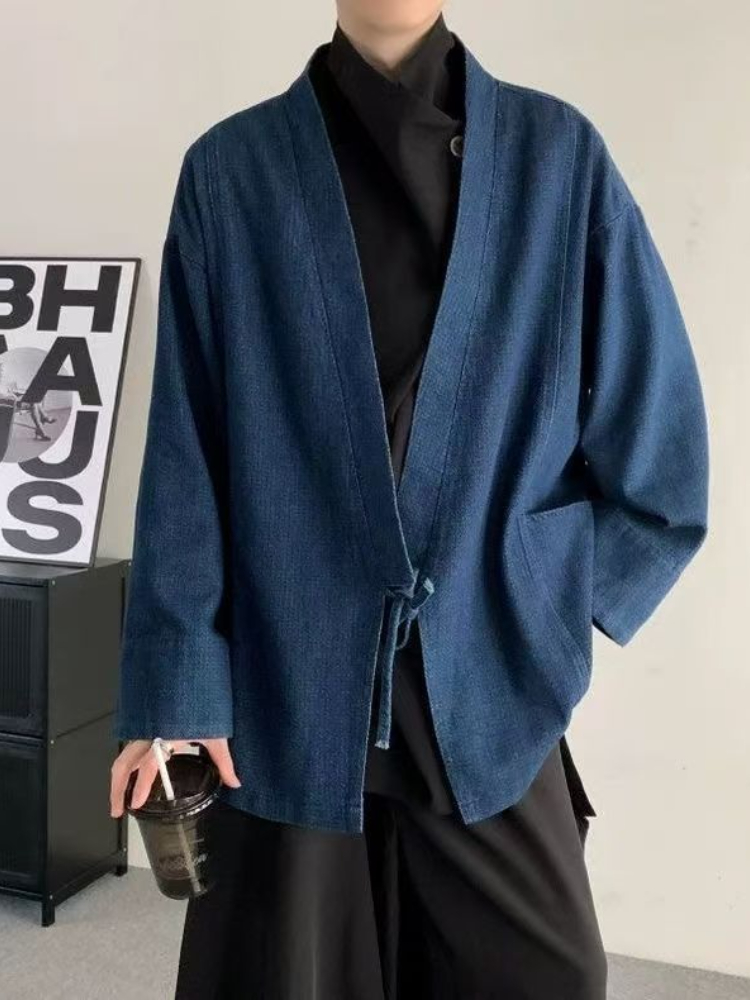 Manteau en jean Vintage de Style japonais pour hommes et femmes, unisexe, surdimensionné, quotidien, tendance, printemps-automne, veste en jean, Cardigan à manches longues