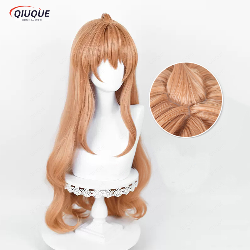 Perruque de Cosplay dessin animé tigre × DRAGON Aisaka Taiga Orange Long DRAGON Toradora! Perruques synthétiques résistantes à la chaleur + bonnet de perruque