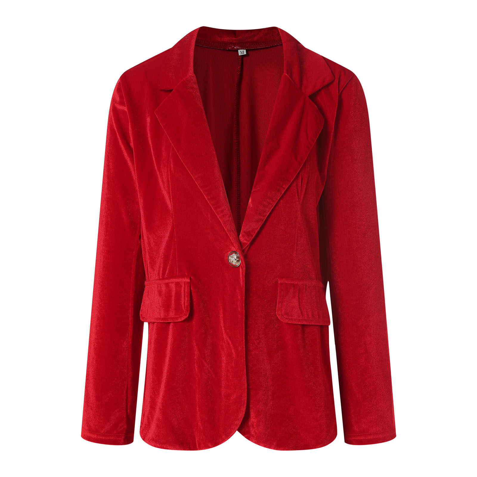 Femmes velours Blazer affaires décontracté à manches longues costume vestes élégant boutonné revers col Blazer manteaux femme pardessus vêtements d'extérieur