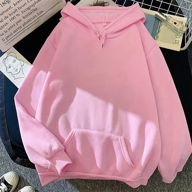 Sweat-shirt à capuche et manches longues pour femme, pull de haute qualité, couleur Pure, toutes saisons, pour la maison, l'extérieur, décontracté, sportif, chaud