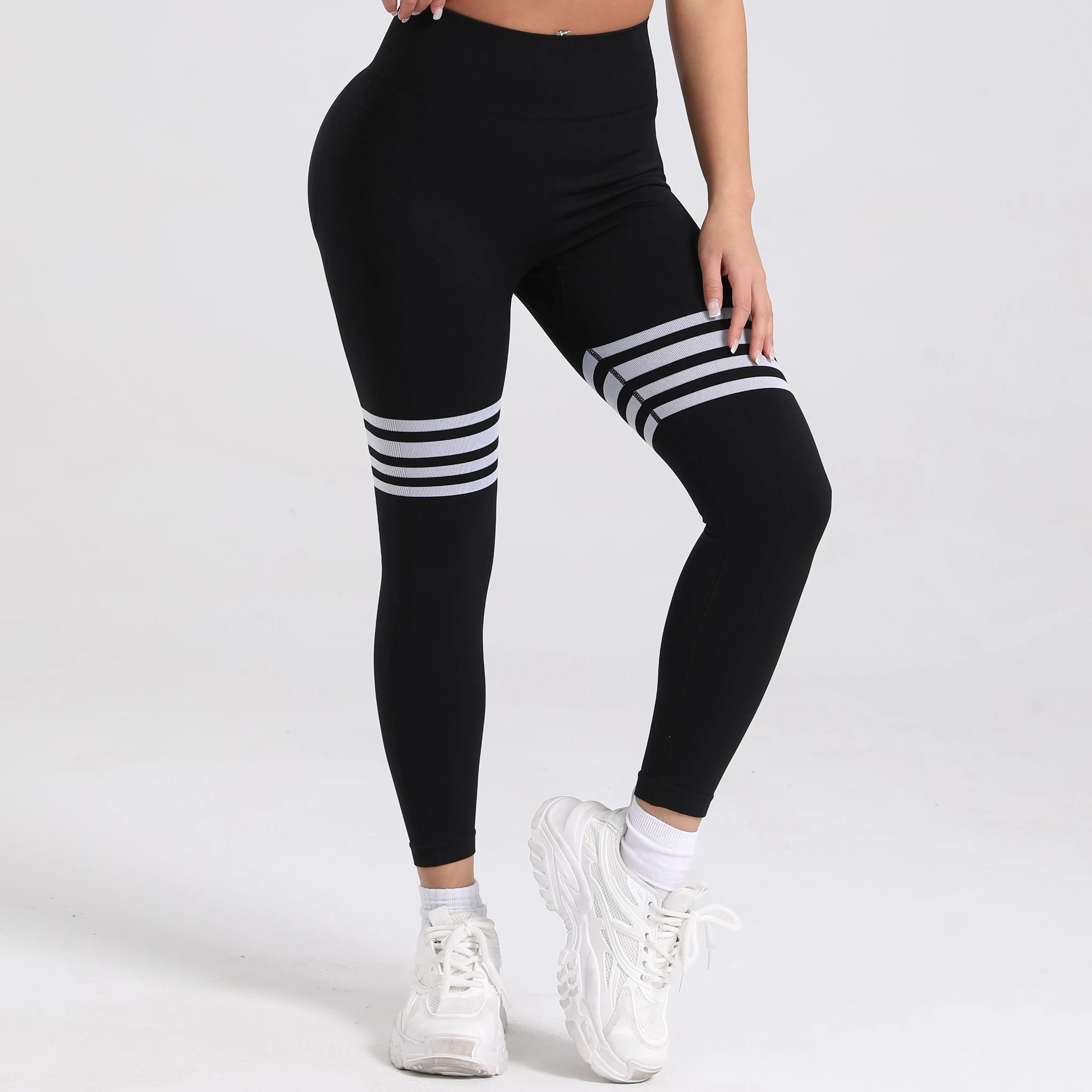 Femmes V dos ligne Leggings gymnastique Fitness athlétique entraînement élastique Leggins bout à bout Yoga pantalon sport entraînement collants S-XL