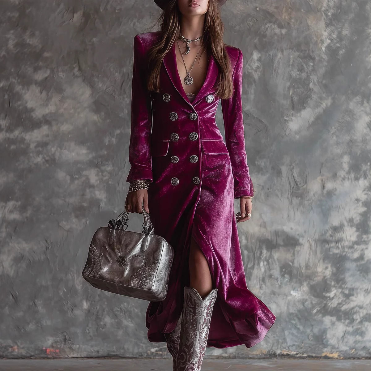 Robe Blazer en velours pour femmes, élégante, Double boutonnage, revers, coupe cintrée, manches longues, couleur unie, robe d'invitées de fête, pour automne et hiver