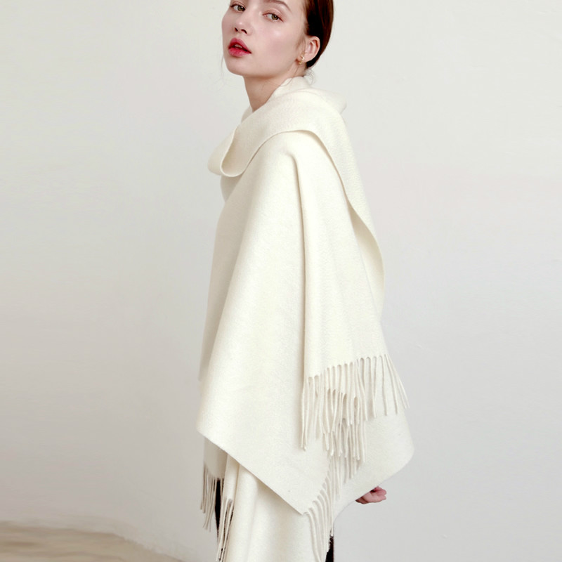 Femmes écharpe hiver laine châle blanc châle épaissi grande taille longue écharpe 100% laine écharpe pour Lades 2021 nouvelle vente chaude mode