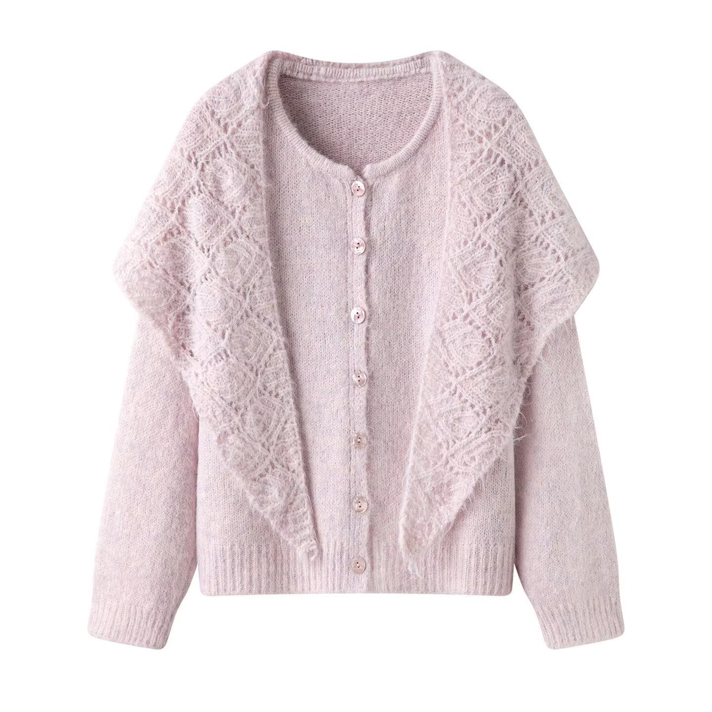 Cardigan pour femme, élégant, à manches longues, en maille, style cardigan ouvert, coupe ample, mode féminine, automne-hiver, cardigan décontracté et oversize.