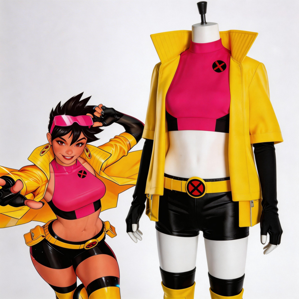 Costume de cosplay Jubilee X-Men 97, tenue jaune de Jubilee Lee, costumes d'Halloween pour femmes, costume de jeu de rôle pour Comic-Con