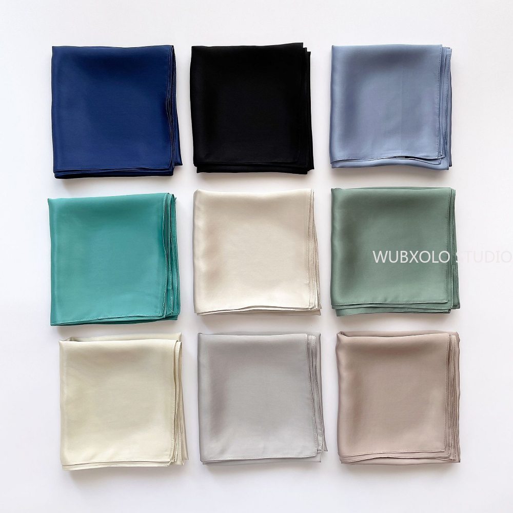 Mouchoir en Satin de soie, foulard uni pour femmes, petits châles, Bandana, foulards de tête, bandeau carré, Hijab, 70x70CM