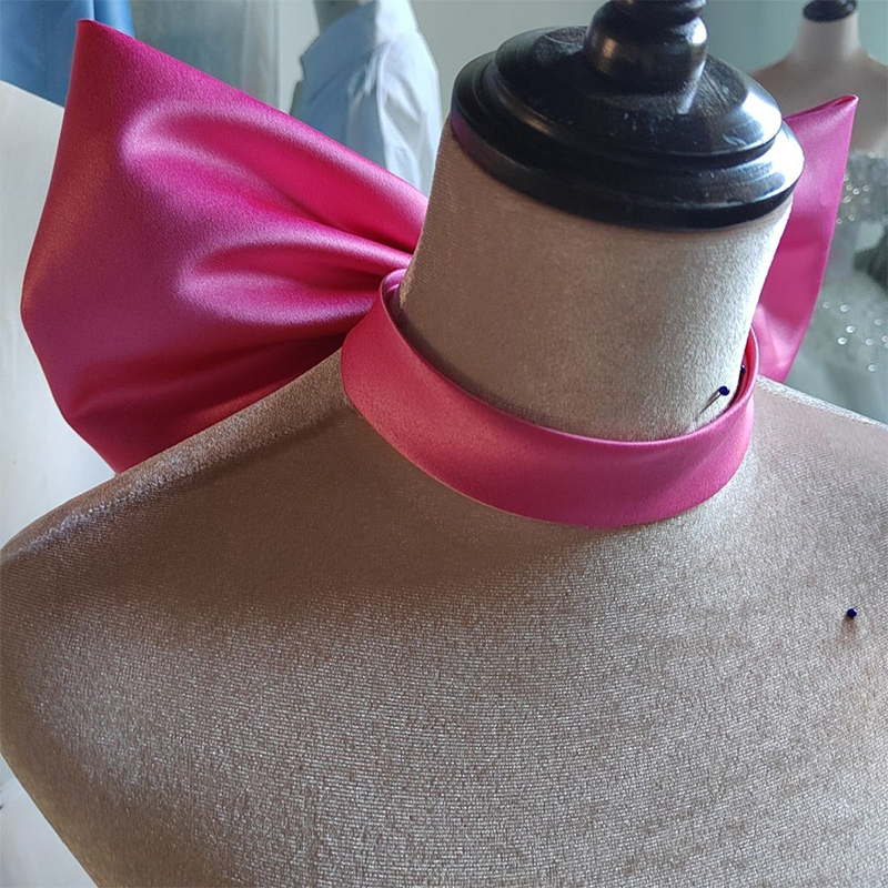 Noeud de décoration de cou élégant pour patients, accessoires de robe de mariée, nœud de cou dans le dos, décor de fête, gros nœud papillon en satin, accessoires photo