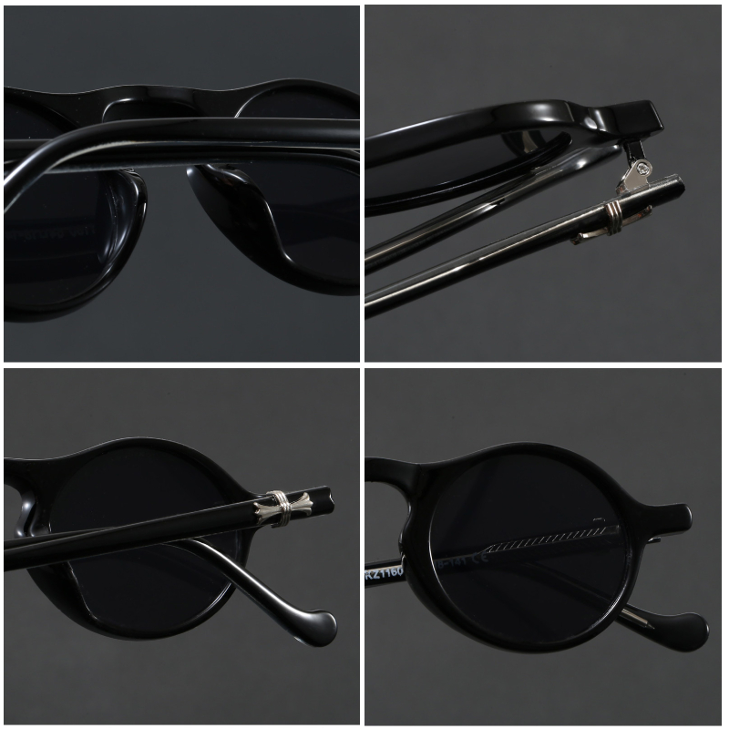 Lunettes de soleil rétro ovales pour femmes et hommes, style punk tendance, verres ronds, marque de luxe, protection UV400