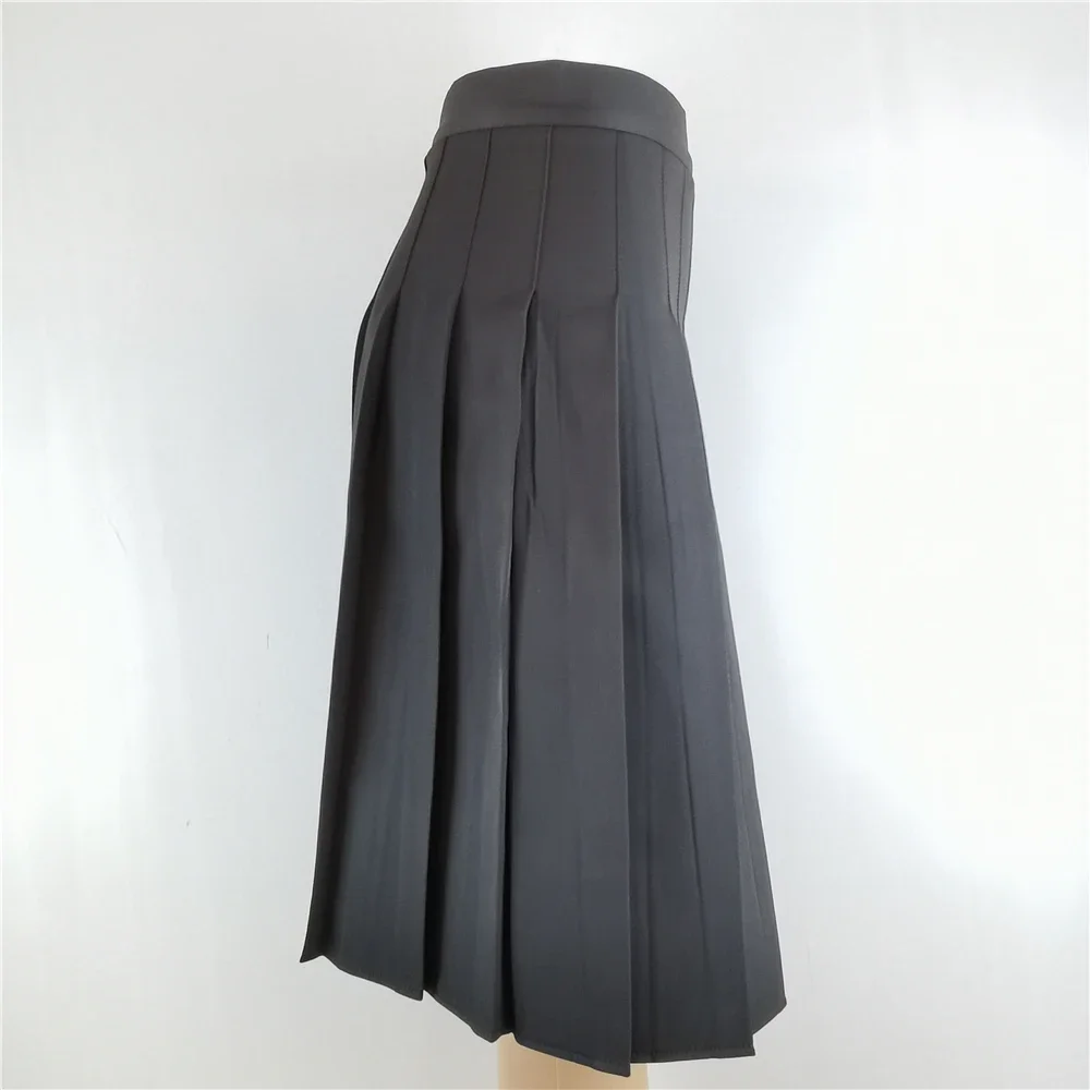 Jupe longue plissée pour femme, vêtements de mode coréenne, noir, blanc, grande taille, cosplay, HarajukuY2k, 58cm