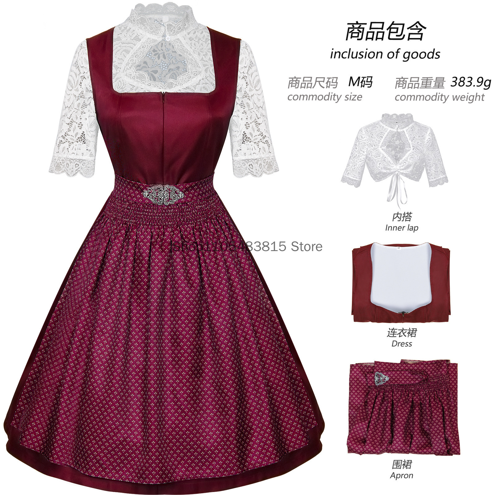 Tenues d'Oktoberfest pour femmes, robe Dirndl allemande, robe traditionnelle en velours, costume de demoiselle bavaroise pour le festival d'octobre
