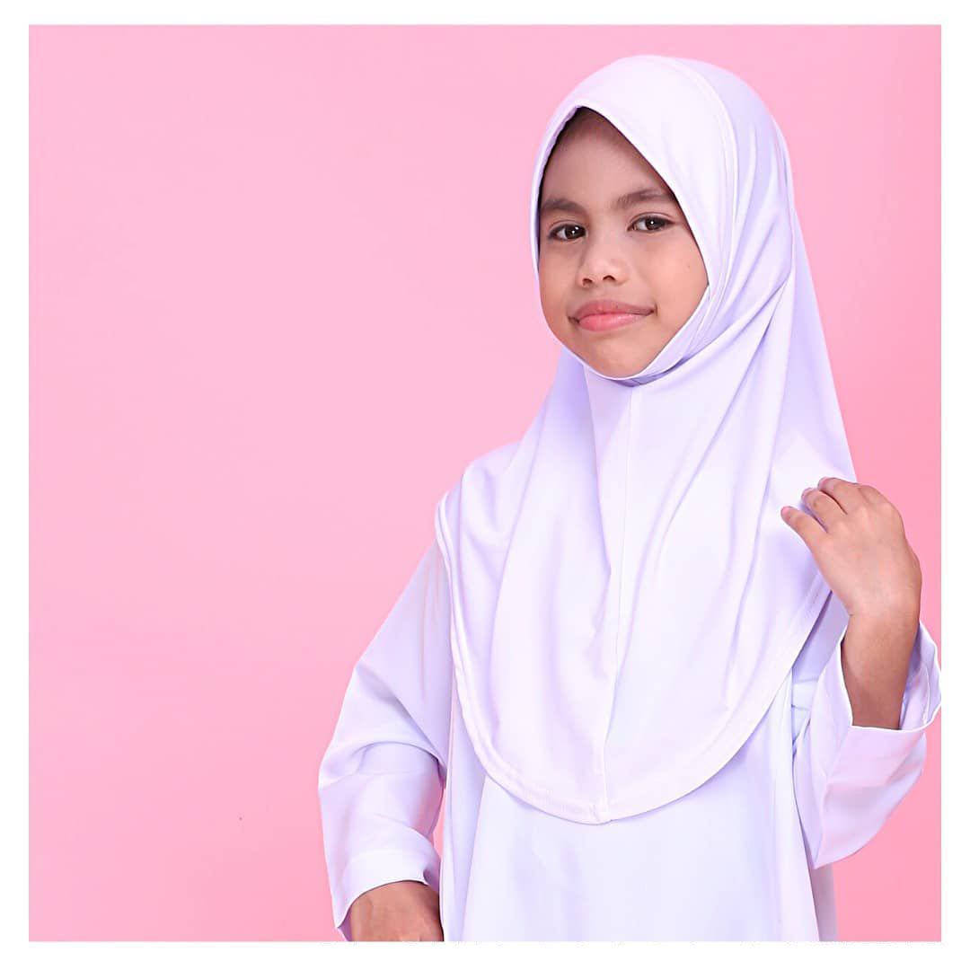 Hijab musulman uni avec partie du ruisseau pour petites filles, écharpe islamique à enfiler, foulard Kishat, amira, H304, 5-9 ans, qualité supérieure, vente chaude