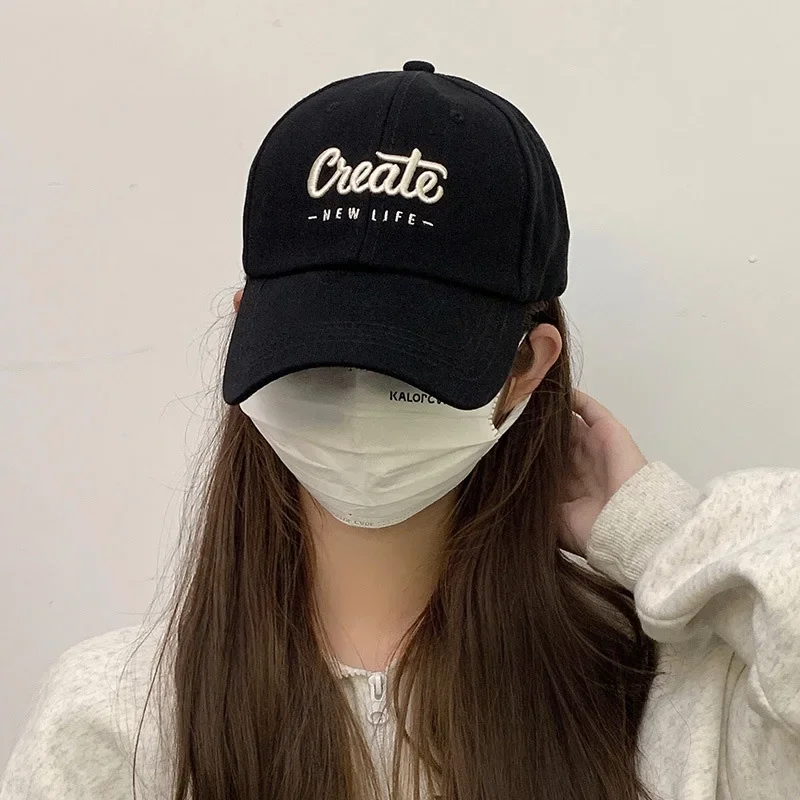 Casquette de baseball tendance avec lettres, unisexe, en coton, couleur unie, casquette à visière, bonnet hip-hop pour fille, réglable, visière de soleil d'extérieur, кепка Gorra
