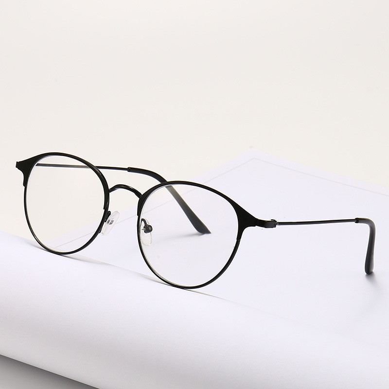 Lunettes de lecture à monture ronde Vintage pour hommes et femmes, verres d'ordinateur en métal pour myopie, lunettes décoratives, lentilles de repos
